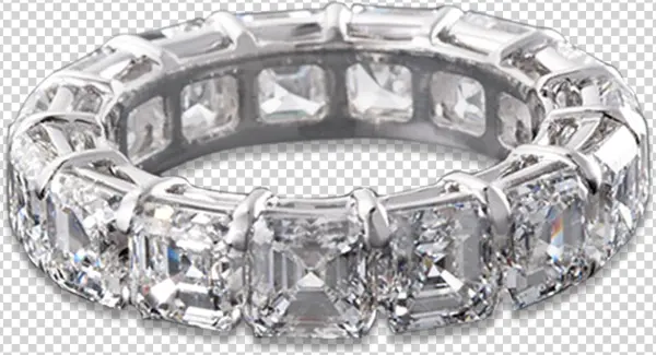 Asscher-cut Diamond Eternity Band, - Diamond