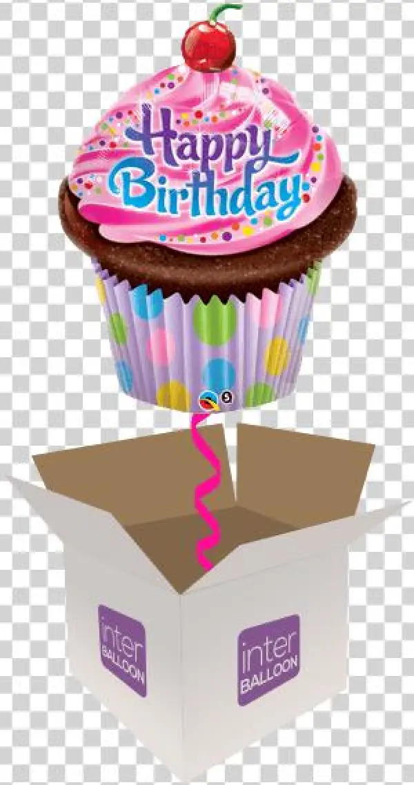 Cupcake With A Cherry On Top - Mylar Balloon Cake