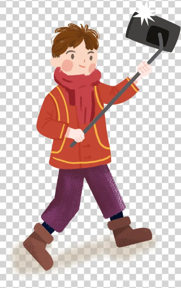 Festive Selfie Photographing Red Png And Psd - Cartoon