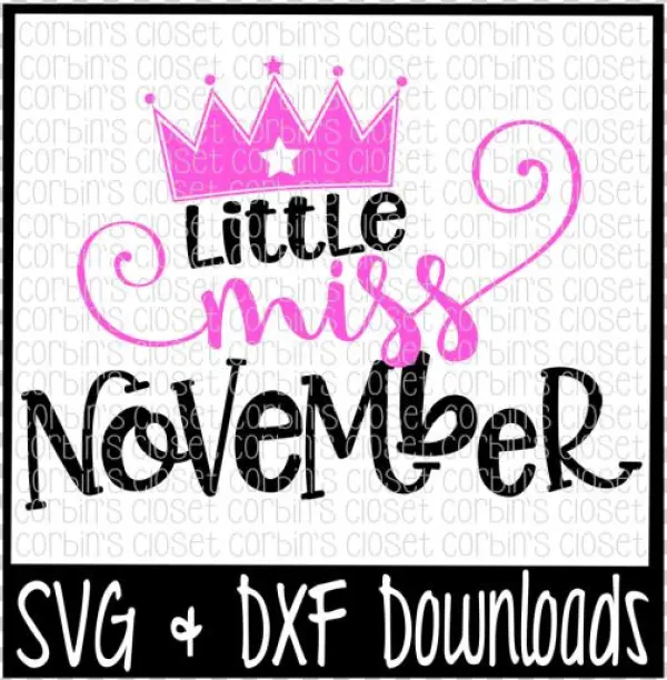 Free Little Miss November Cut File Crafter File - Poster