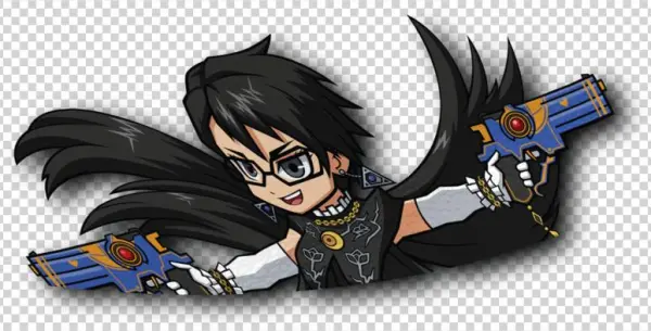 Bayonetta Half Sticker - Cartoon
