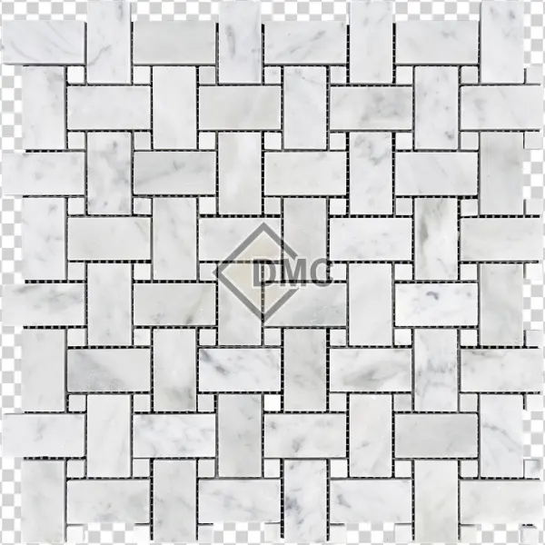 Carrara 1×2 Basketweave White Dot - Monochrome