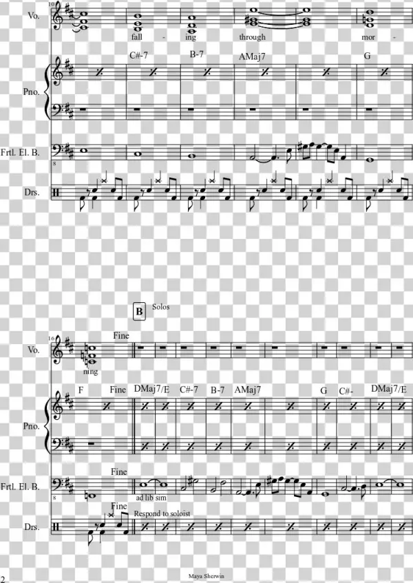 Snow Falling Sheet Music Composed By Maya Sherwin 2 - Highland Cathedral Piccolo Trompete