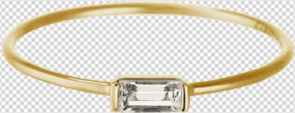 Baguette Ring White Topaz Image - Bangle