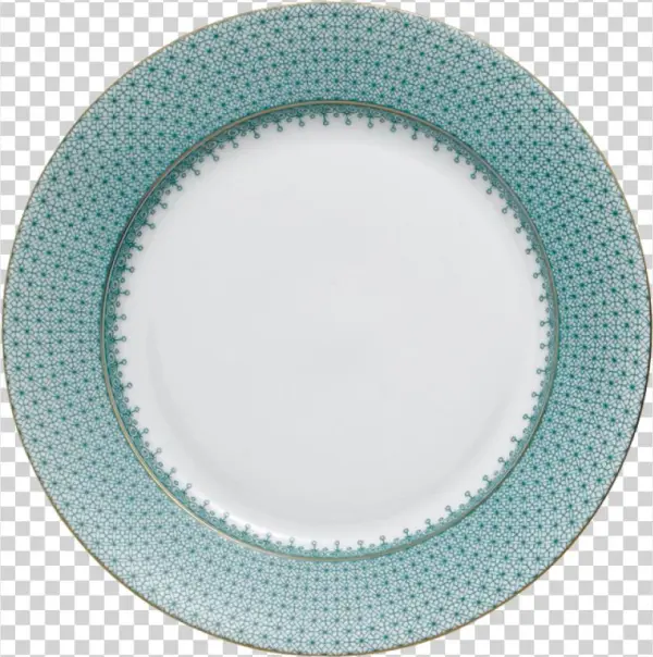 Green Lace Dessert Plate - Circle