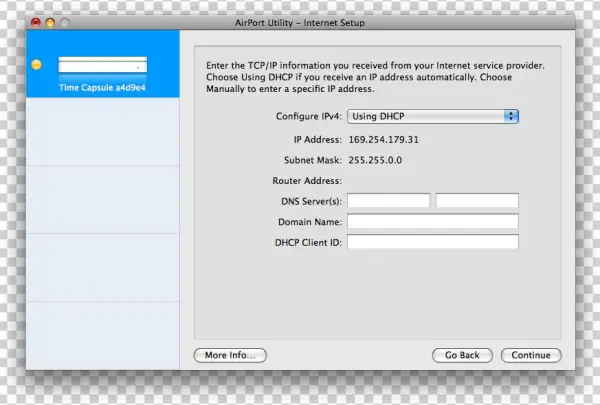 How To Install And Setup Your Time Capsule - Pirelli Drg A225g