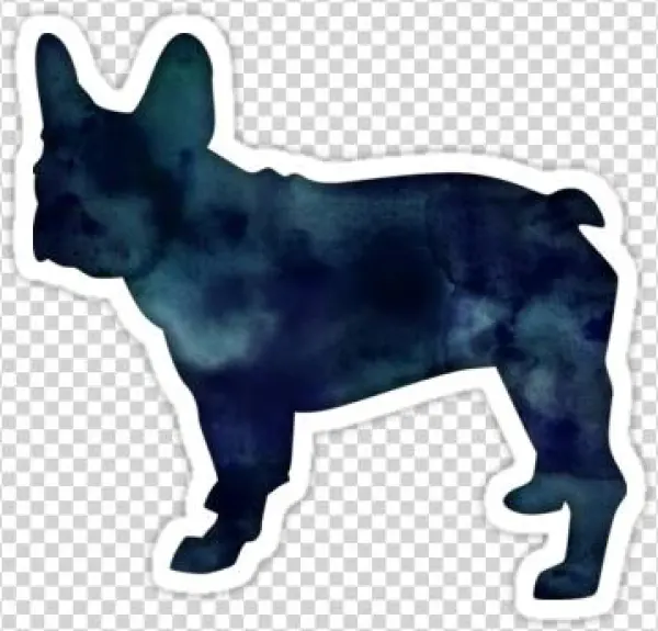French Bulldog Dog Black Watercolor Silhouette By Tripoddogdesign - Silouhette Bouledogue Francais Yoga