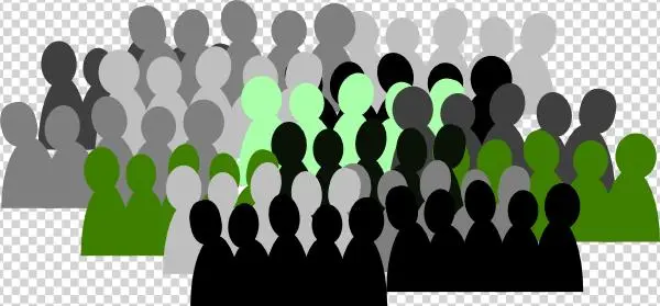 Green And Grey Crowd Clip Art - Clip Art