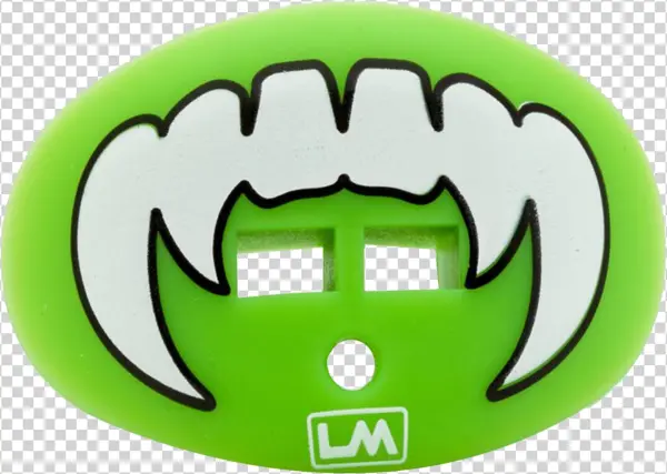 Loudmouthguards Vampire Fangs Hawk Fluorescent Green - Loudmouthguards Pacifier Style Lip Protector Mouthguard