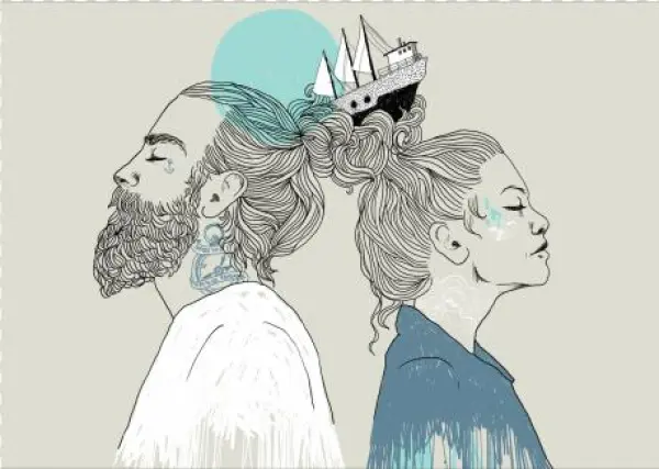 A3 Artprint "sea-couple" - Illustration