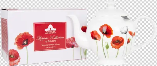 Ashdene Teapot With Infuser Poppies - Ashdene Poppy Teapot W/ Infuser