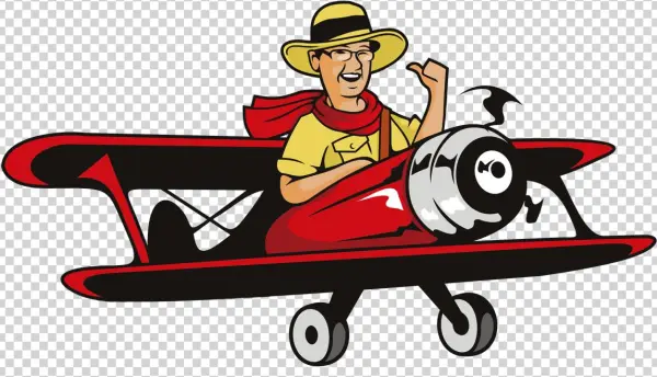 Auntie In Airplane - Monoplane