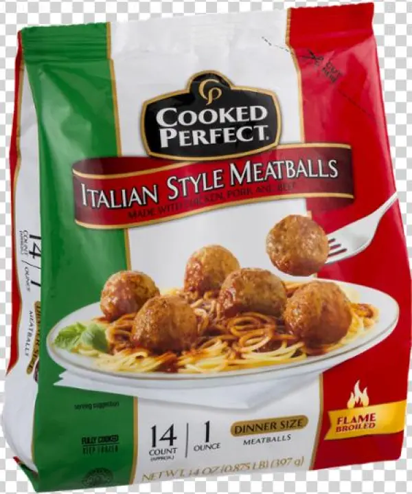 Cooked Perfect Meatballs, Italian Style, Dinner Size