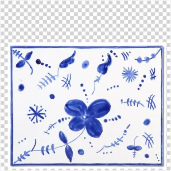 Decoración Flores Azul Tecnidraw Tercer Fuego - Blue