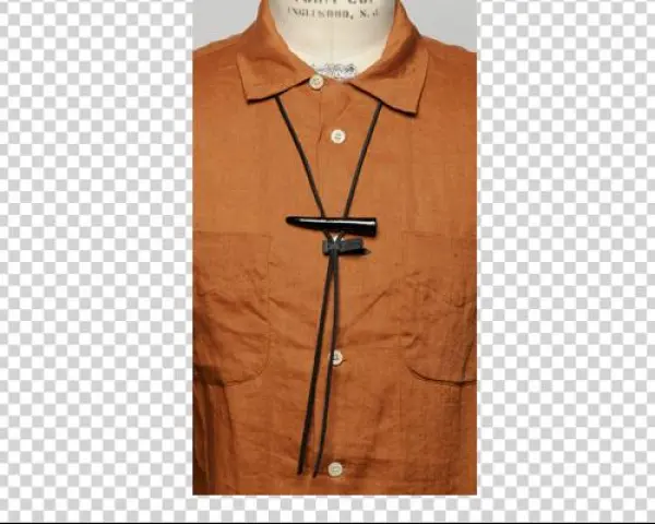 Leather Bolo Tie With Deer Antler