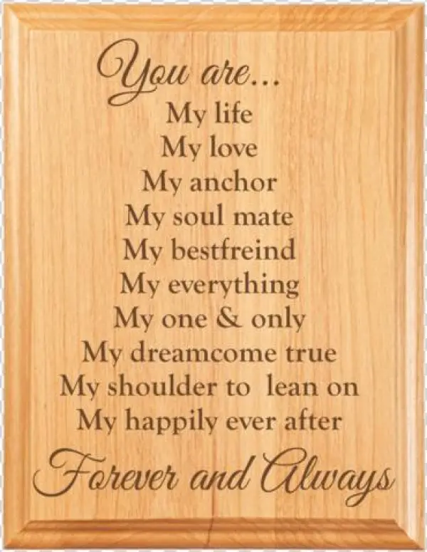 "love Plaque 1\ - Custom 7" X 9" Square Corner Premium Red Alder Plaque-laser