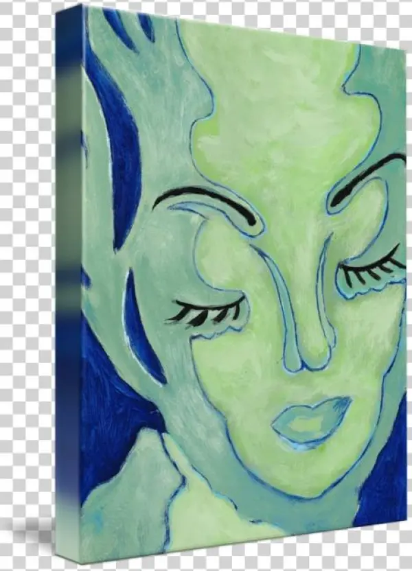 Mug Shot Blue - Gallery-wrapped Canvas Art Print 16 X 20 Entitled Mug