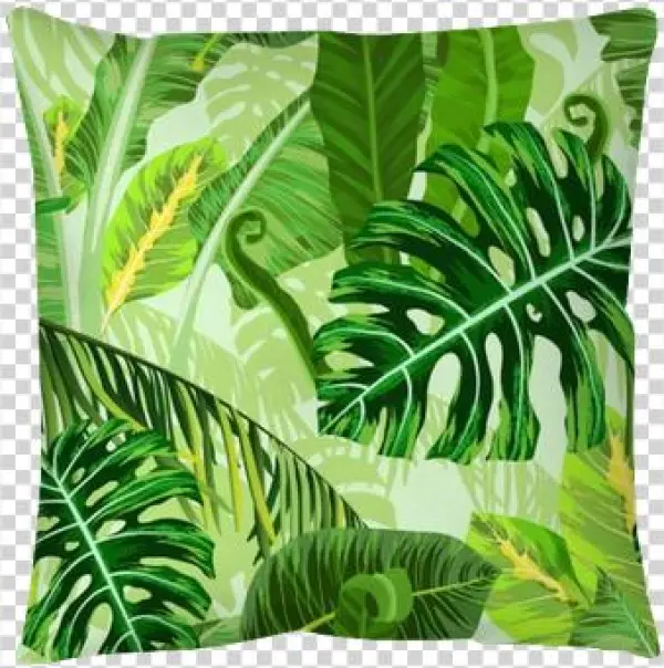 Seamless Pattern With Tropical Palm Leaves Floor Pillow - Sewing
