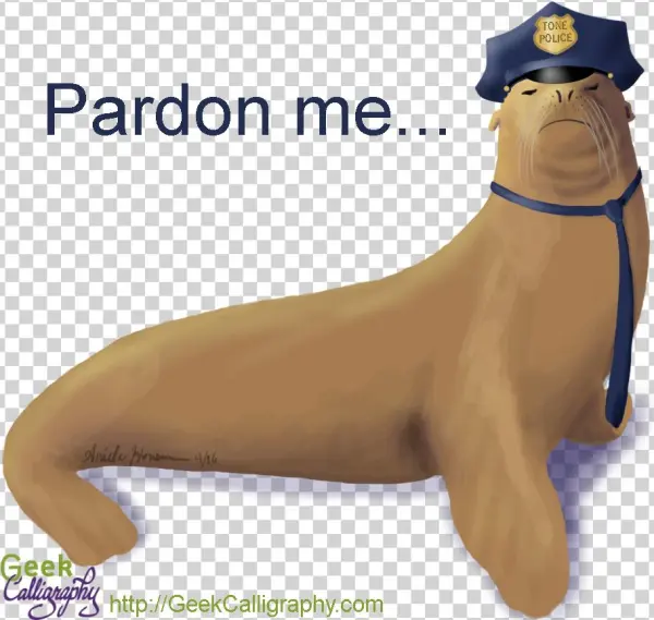 Tone Police Officer Sea Lion Geekcalligraphy