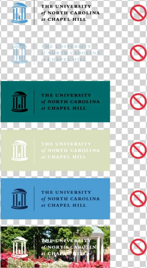 Examples Of Incorrect Logo Modifications And Usage - Unc Color