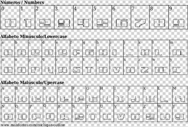 Font Details Michigan Outline - Palace Script Mt Alfabeto