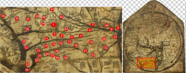 Hereford Mappa Mundi, Villes Et Lieux De France - Road To Monetary Union In Europe: The Emperor, The