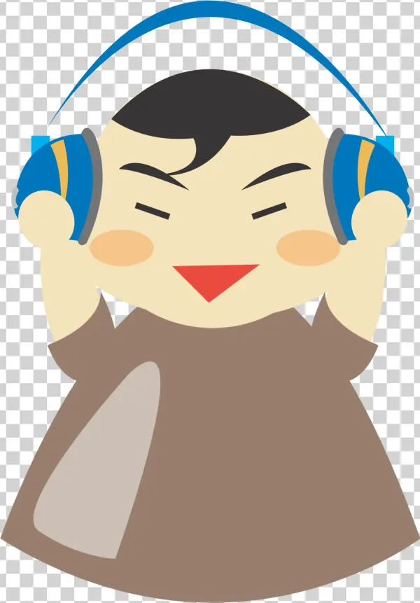 How To Set Use Asian Boy With Headphones Clipart