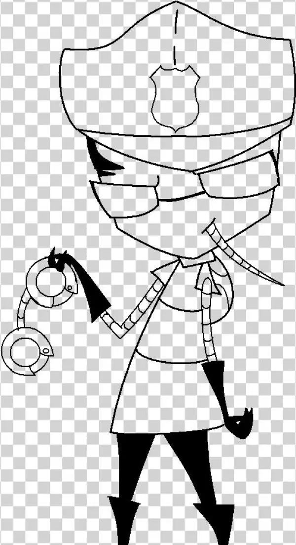 Policeman Zim Coloring Page - Drawing