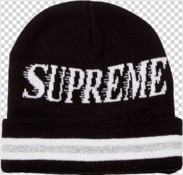 Supreme Slap Shot Logo Black/white Beanie, Men's