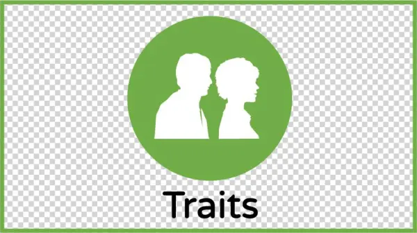 Traits Standard Size Blue Border - Silhouette