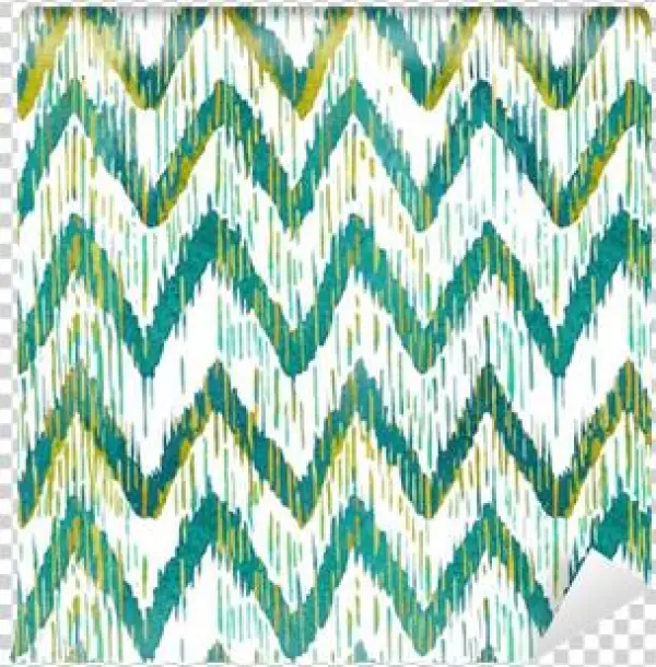 Watercolor Ikat Chevron Seamless Pattern - Watercolor Painting