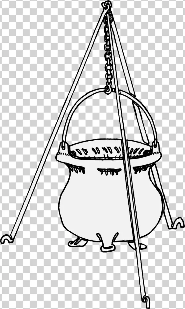 Cauldron Hanging From A Tripod