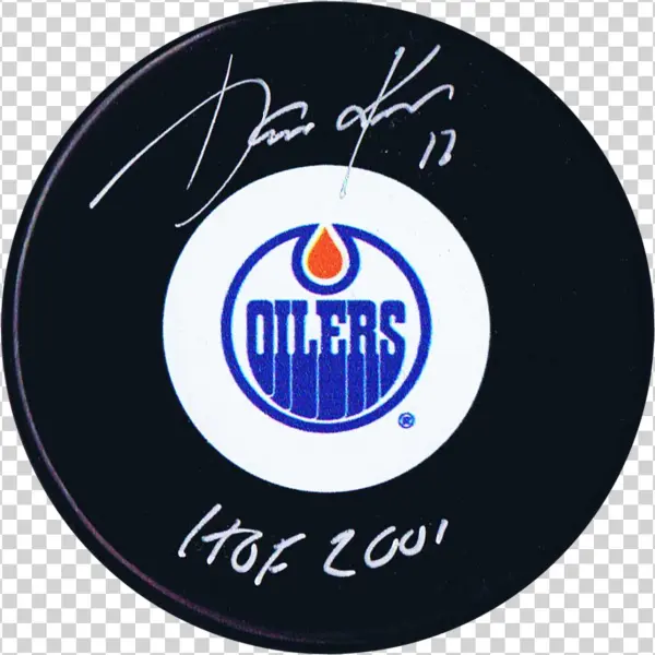 Jari Kurri Autographed Edmonton Oilers Hof 2001 Puck