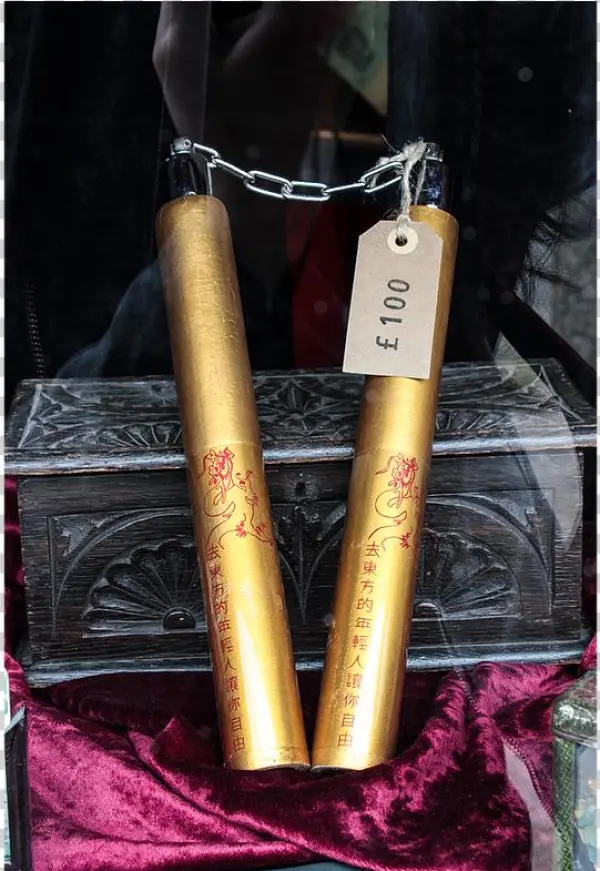 Nunchucks Red - Leather