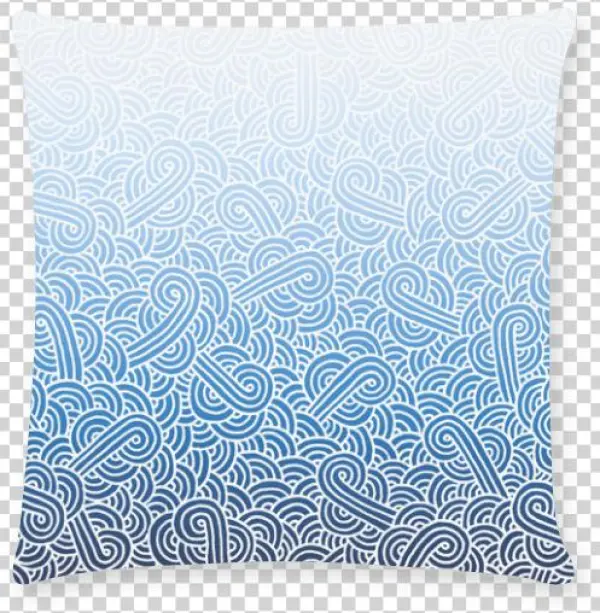 Ombre Blue And White Swirls Doodles Pillow Cases Pillow - Personalized Wall Tapestry Ombre Purple And White Swirls