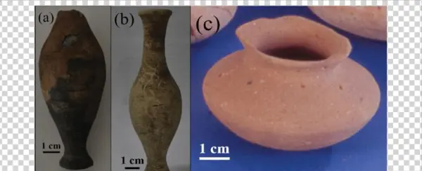 Photographs Of The Sampled Vases: A) Unguentarium From - Earthenware