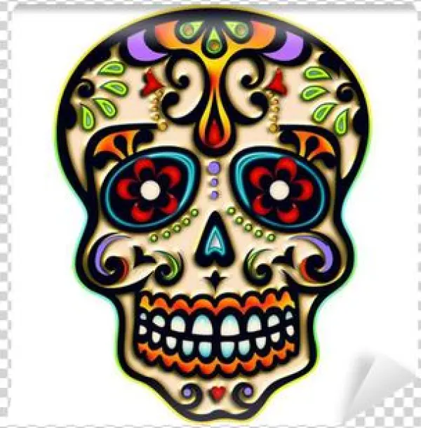 Sugar Skull, Mexiko, Totenkopf, Ornament Wall Mural - Muertos Day Mexico