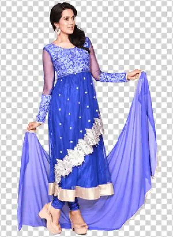 Elizabeth Blue Semi-stitched Designer - Chennai