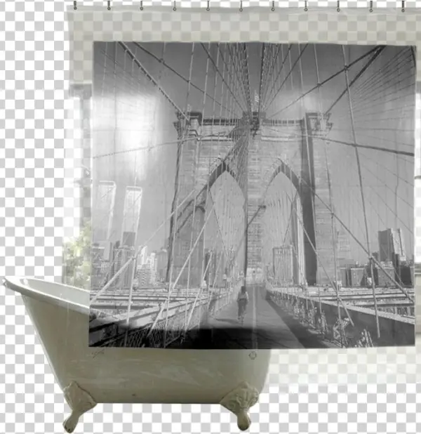World Destinations Shower Curtains, Brooklyn-0 - Brooklyn Bridge Peva Shower Curtain