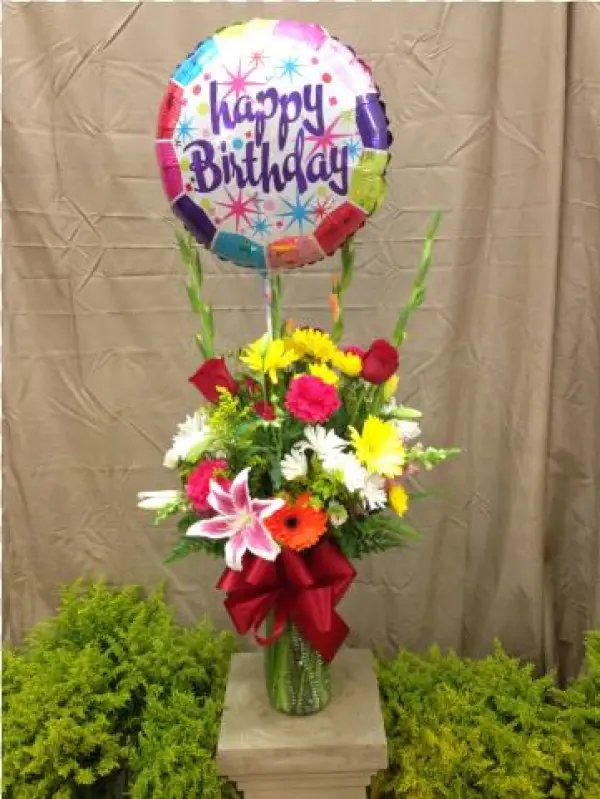 Birthday Wish - 4" Airfill Happy Birthday Border Stars - Mylar Balloons
