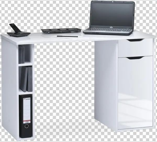 Maja Vegas Computer Desk In White And High Gloss White