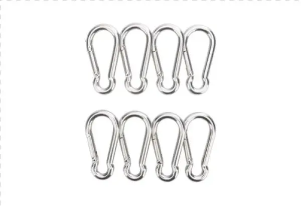 Stainless Steel Carabiner Snap Hook, Set Of Eight - Powerfix Schäkel-/ Karabinerhakenset - Handwerkzeuge