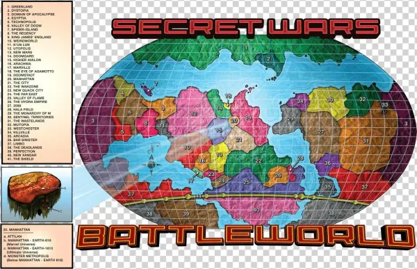Full Battle World Map Marvel Comics