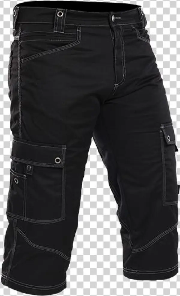 Kalhoty Mechanix 3-4 P - Designer Black Trousers Mens