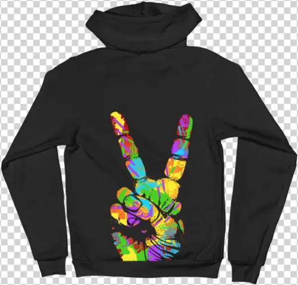 Peace Sign Zip Unisex Hoodie - Hoodie