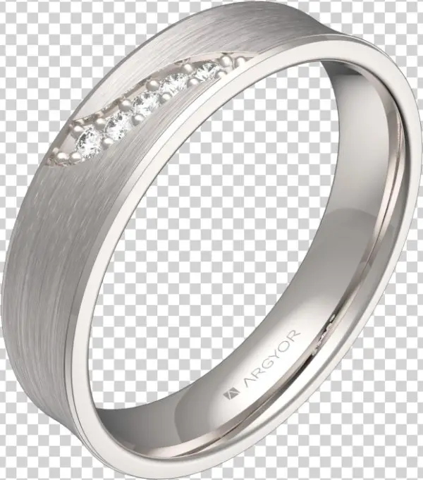 Un Anillo De Boda En Oro Blanco Y Diamantes Ideal Si - Aliança Com Pedrinha Em Cima