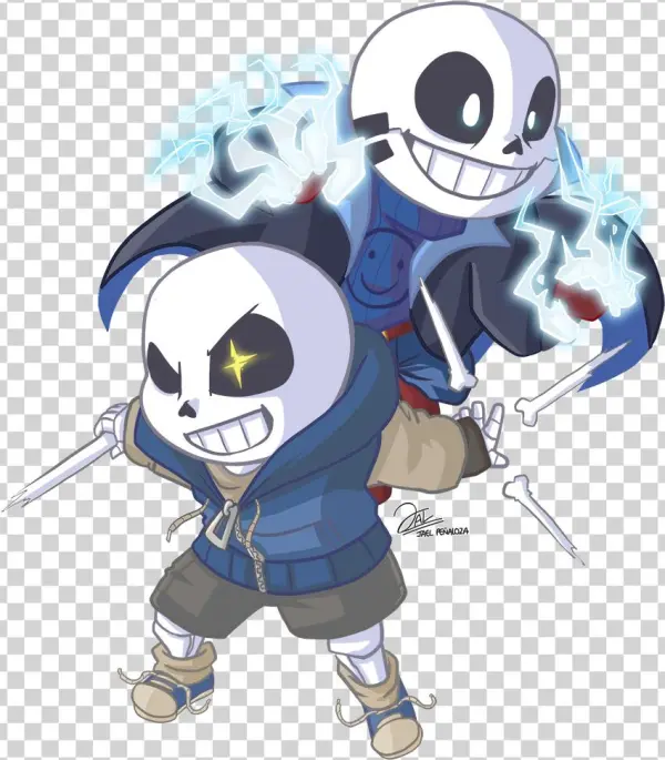 “chibi Commission For @little-noko Thank You So Much - Underdecay And Vibe Sans