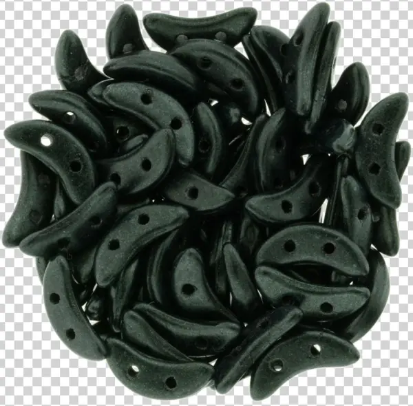 Czechmates 3x10mm Two Hole Crescent Metallic Suede - Czechmates Crescent (391-310-79052) Metallic Suede