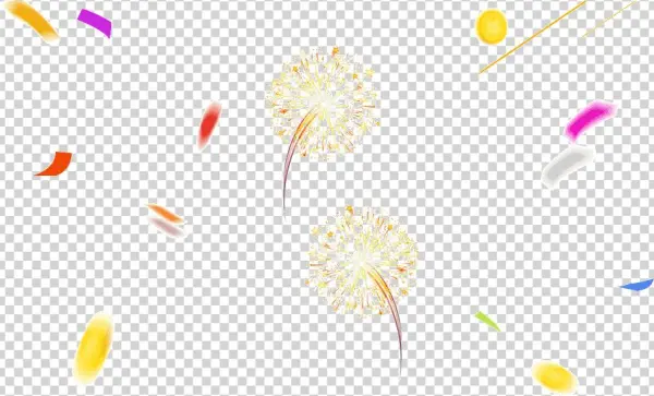 Elementos Decorativos De Fogo De Artifício - Portable Network Graphics