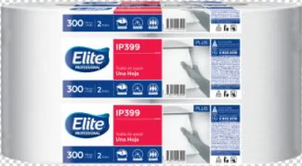 Elite Jumbo Plus Hoja Simple Extra Blanca De 300m - Non Touch Toalla Elite